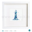 Load image into Gallery viewer, 'Lighthouse Blue', Art Splat Print in a white box frame