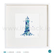 Load image into Gallery viewer, 'Lighthouse Blue', Art Splat Print in a white box frame