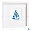 Load image into Gallery viewer, 'Yacht Blue', Art Splat Print in a white box frame