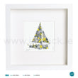 Load image into Gallery viewer, 'Yacht Yellow', Art Splat Print in a white box frame