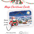 Load image into Gallery viewer, 'Mayo Christmas Cards' illustrated Christmas card with Santa wearing a Mayo jersey.  Mayo flag. Cards are blank for custom festive greetings. 'Stick out your chest and be proud to be from Mayo'
