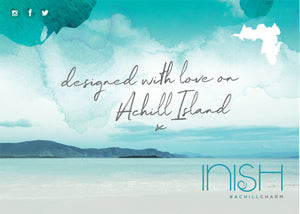 Inish Dark Diamanté Bracelet featuring Achill Island shaped Charm
