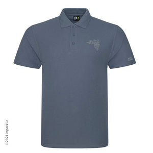 Achill Geometric Embroidered Short Sleeve POLO - Grey