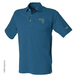 Achill Geometric Embroidered Short Sleeve POLO - Teal