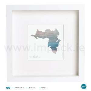 'Achill Blue Music', Print in a white box frame