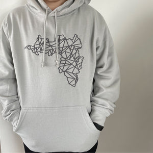 Adult Hoodie - Moondust Grey with embroidered Achill Island logo - Unisex