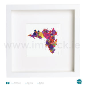 'Achill Colour', Art Splat Print in a white box frame