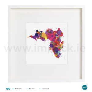 'Achill Colour', Art Splat Print in a white box frame