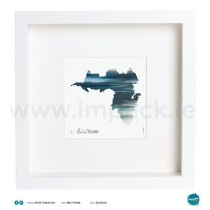 'Achill Ocean Art', Print in a white box frame