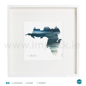 'Achill Ocean Art', Print in a white box frame