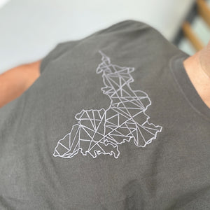 Achill Geometric Embroidered Short Sleeve T-Shirt - Light Graphite