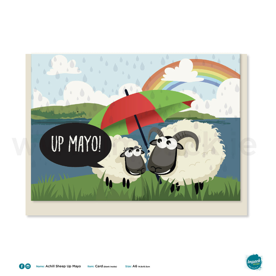 Greetings Card - Achill Sheep "Up Mayo!"