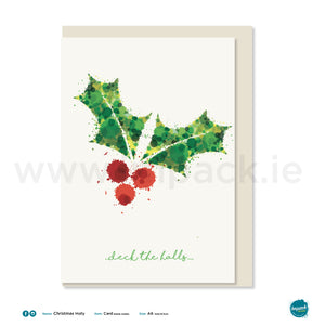 Greetings Card - "Christmas Holly"