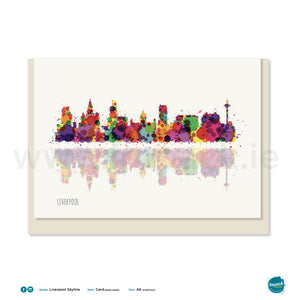 Greetings Card - Liverpool - "Skyline" Splat Art