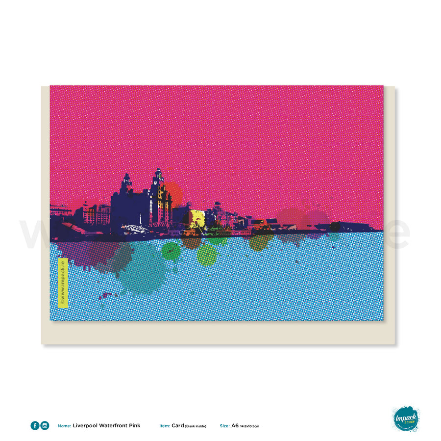 Greetings Card - Liverpool - "Waterfront Pink"