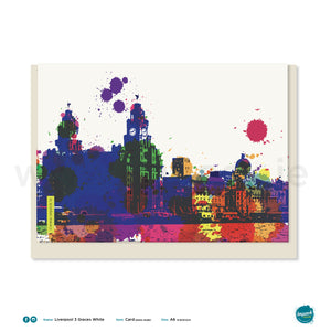 Greetings Card - Liverpool - "The 3 Graces - White"