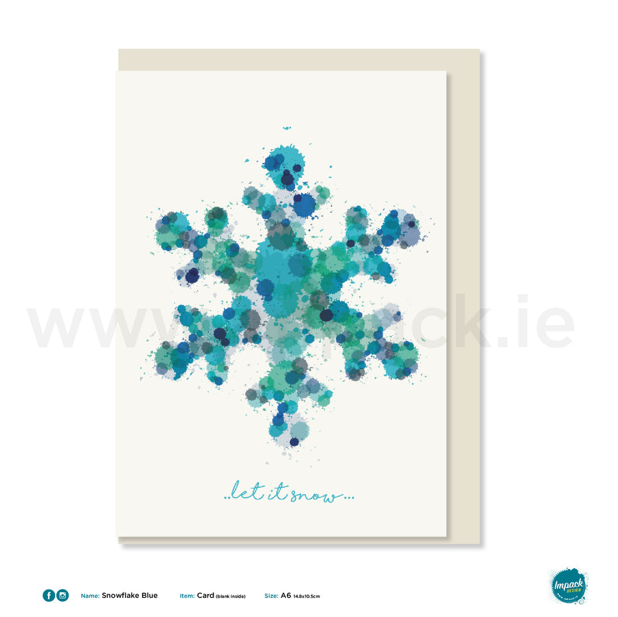 Greetings Card - "Snowflake Blue"