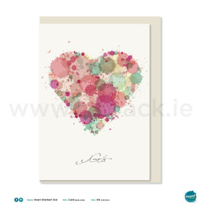 Greetings Card - "Heart Sherbert Grá"
