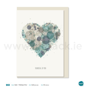 Greetings Card - "Heart Soft Green- Thinking of you"