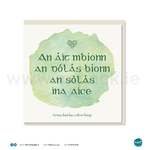 Irish Greetings Card - “Every cloud has a silver lining”