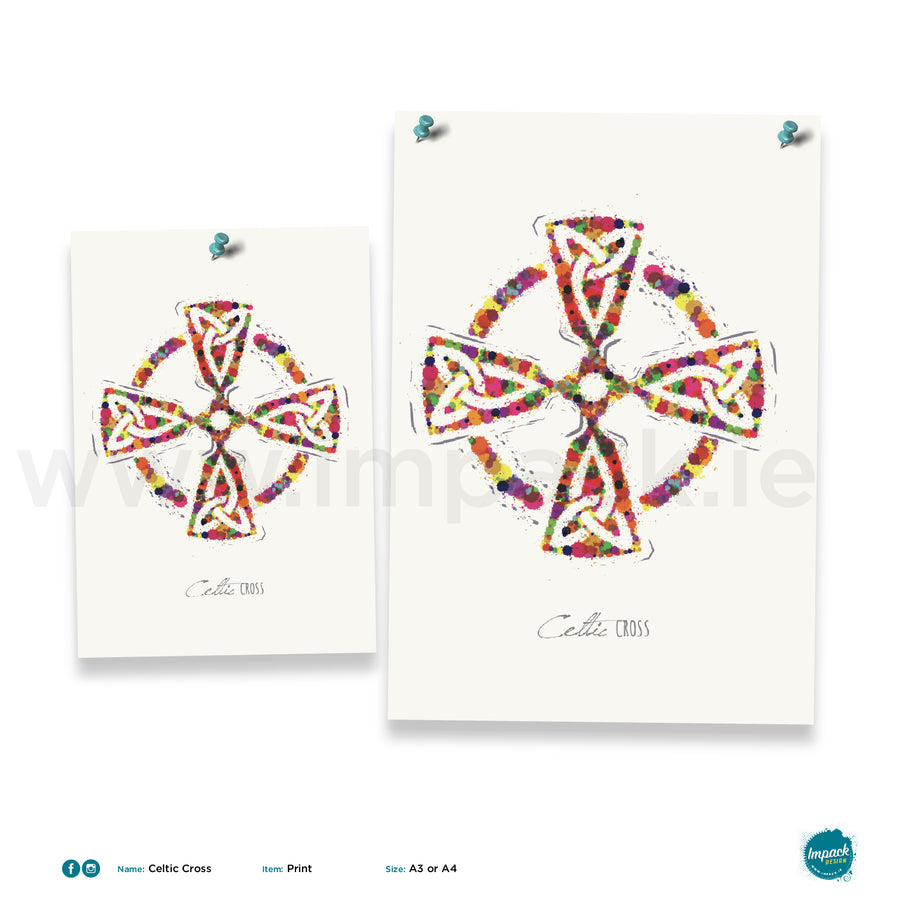 'Celtic Cross', Unframed - Wall art print, poster or mount