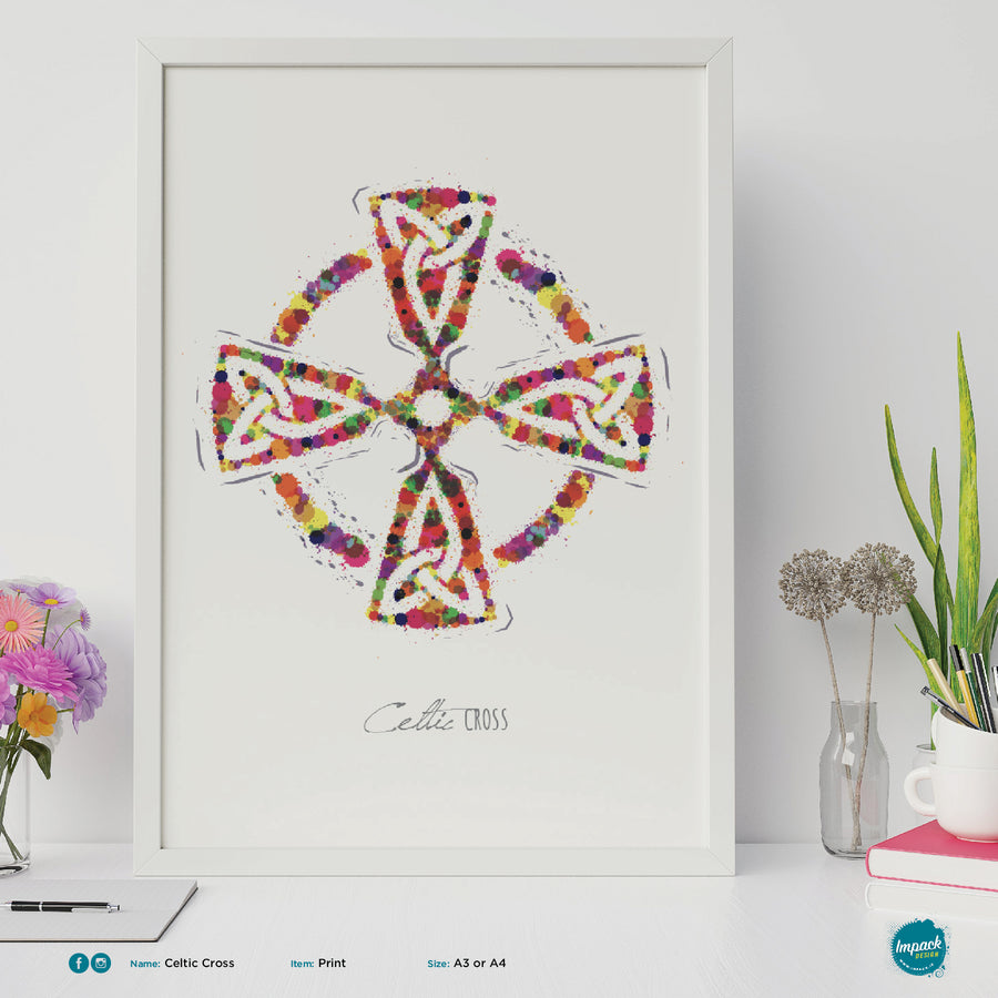 'Celtic Cross', Unframed - Wall art print, poster or mount