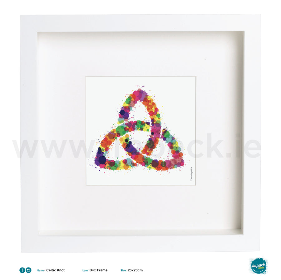 'Celtic Knot', Art Splat Print in a white box frame