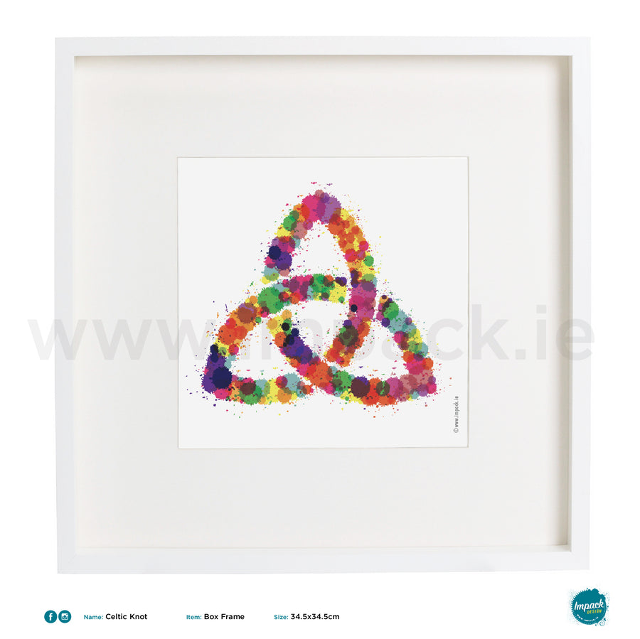 'Celtic Knot', Art Splat Print in a white box frame