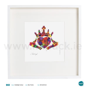 'Claddagh Colour', Art Splat Print in a white box frame