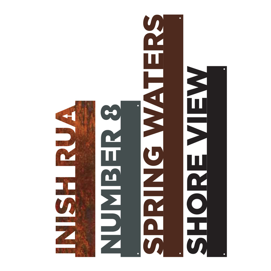 Custom metal name sign / location signage / wall art in modern seaside styling