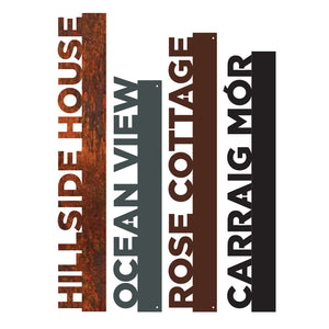 Custom metal name sign / location signage / wall art in modern seaside styling