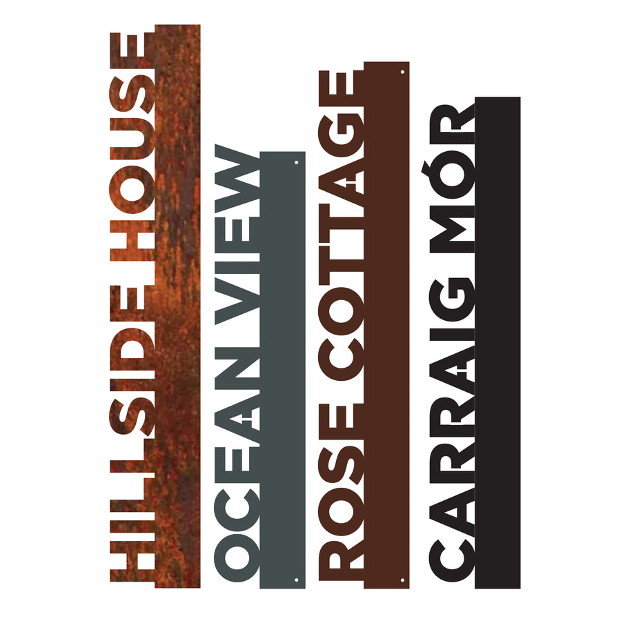 Custom metal name sign / location signage / wall art in modern seaside styling