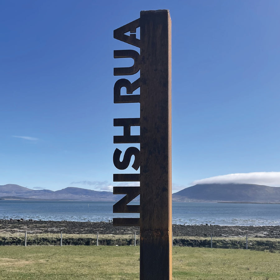Custom metal name sign / location signage / wall art in modern seaside styling