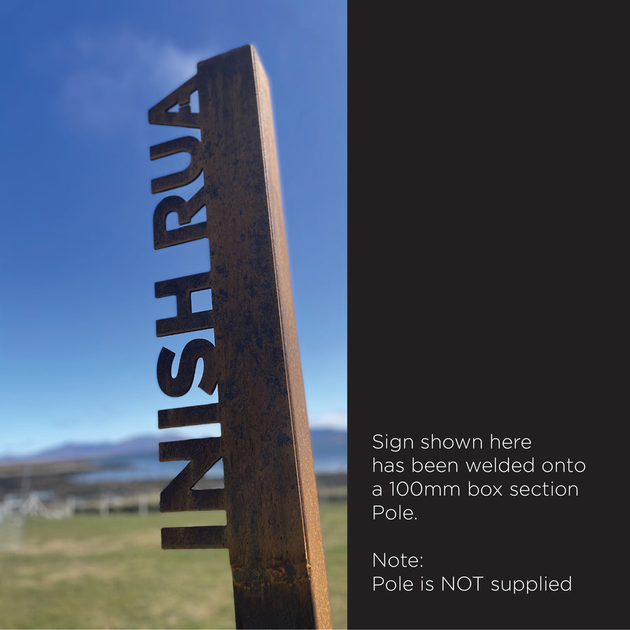 Custom metal name sign / location signage / wall art in modern seaside styling