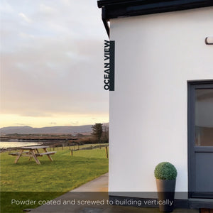 Custom metal name sign / location signage / wall art in modern seaside styling