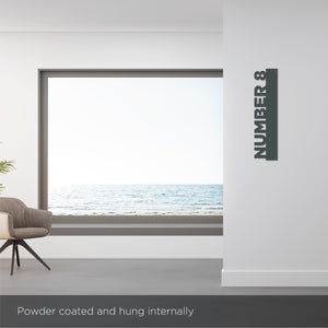 Custom metal name sign / location signage / wall art in modern seaside styling