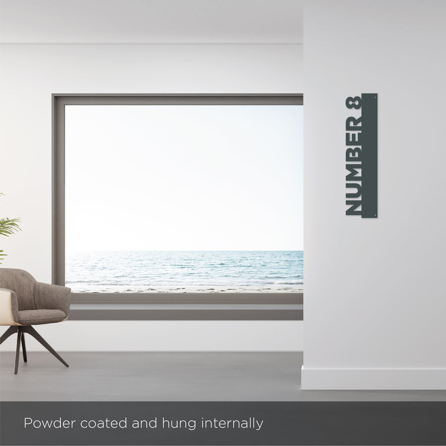 Custom metal name sign / location signage / wall art in modern seaside styling