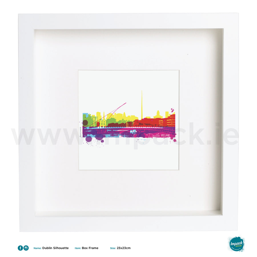 'Dublin Silhouette', Print in a white box frame