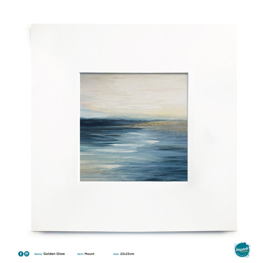 'Golden Glow', abstract seascape print - framed or unframed