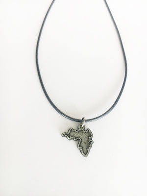 Inish Achill Island shaped Pendant with Cord
