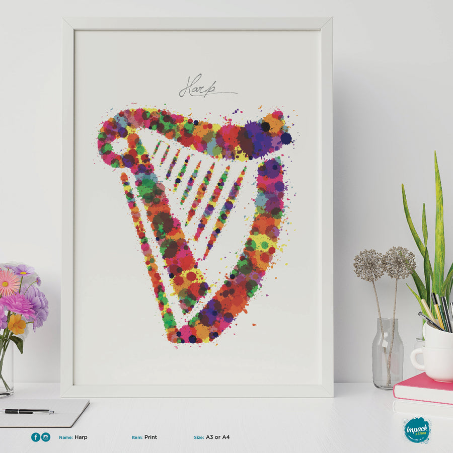 'Harp', Unframed - Wall art print, poster or mount