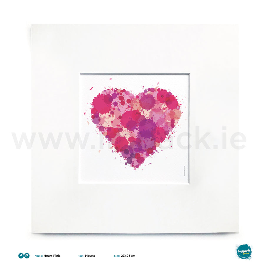 'Heart Pink', Unframed - Wall art print, poster or mount