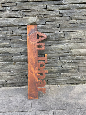 Custom metal name sign / location signage / wall art in modern seaside styling