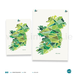 'Ireland Geometric', print - framed or unframed