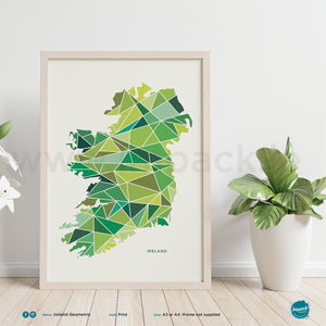 'Ireland Geometric', print - framed or unframed