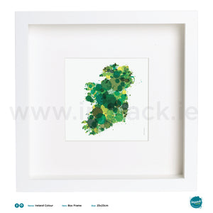 'Ireland Green', Art Splat Print in a white box frame