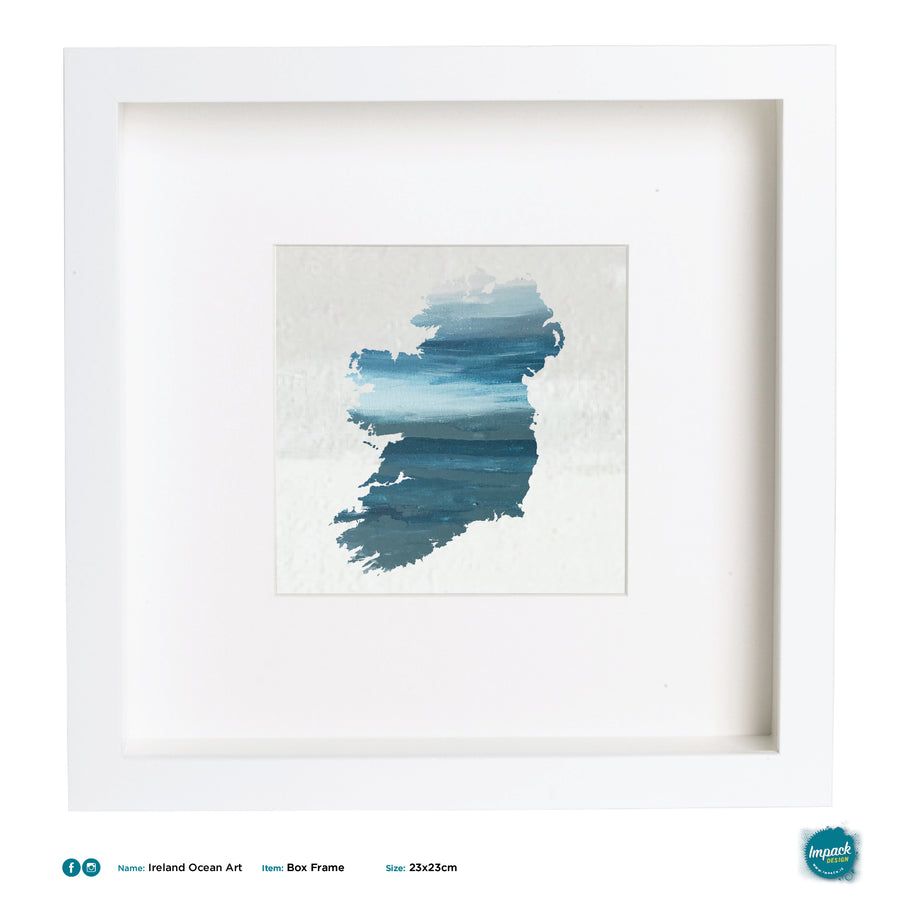 'Ireland Ocean Art', Print in a white box frame