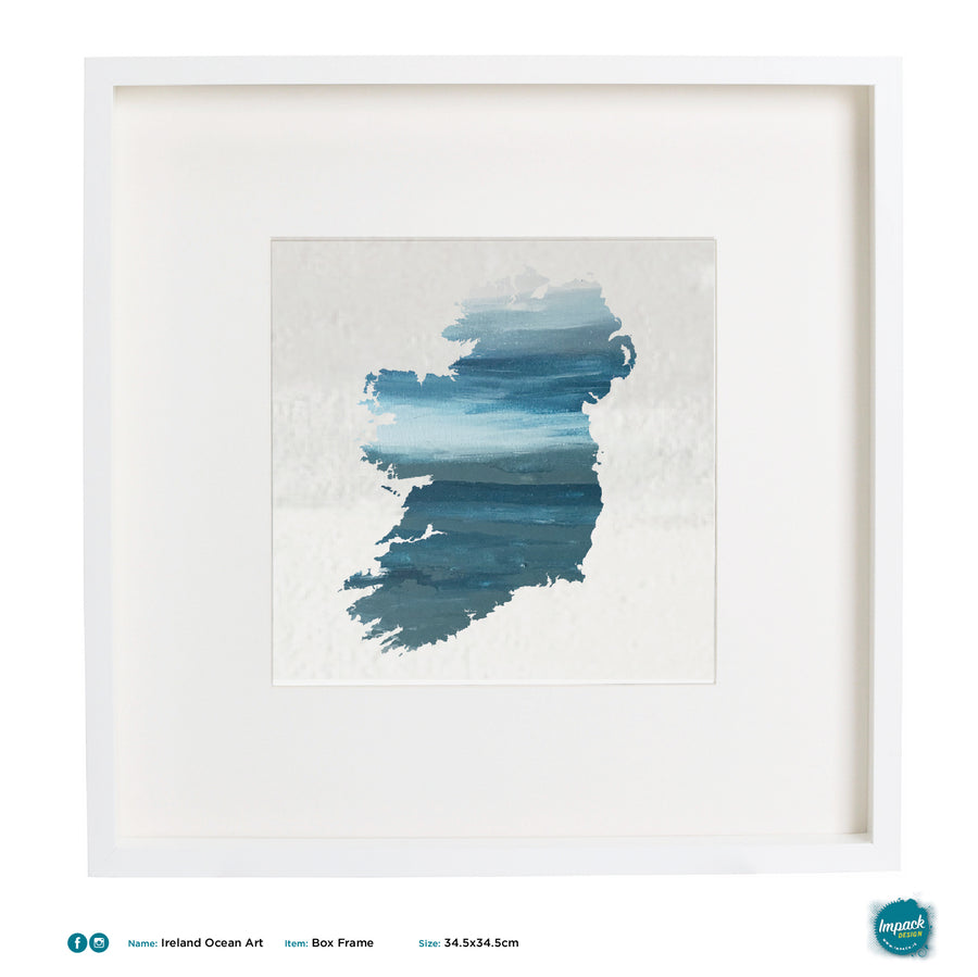 'Ireland Ocean Art', Print in a white box frame