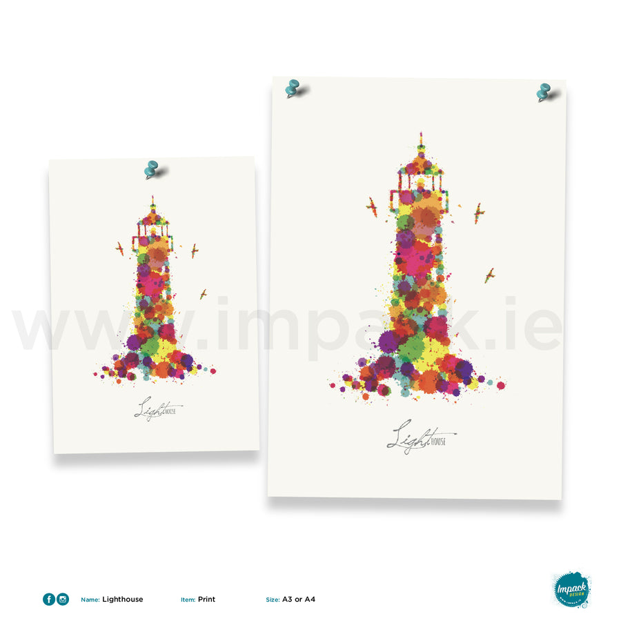 'Lighthouse', Unframed - Wall art print, poster or mount