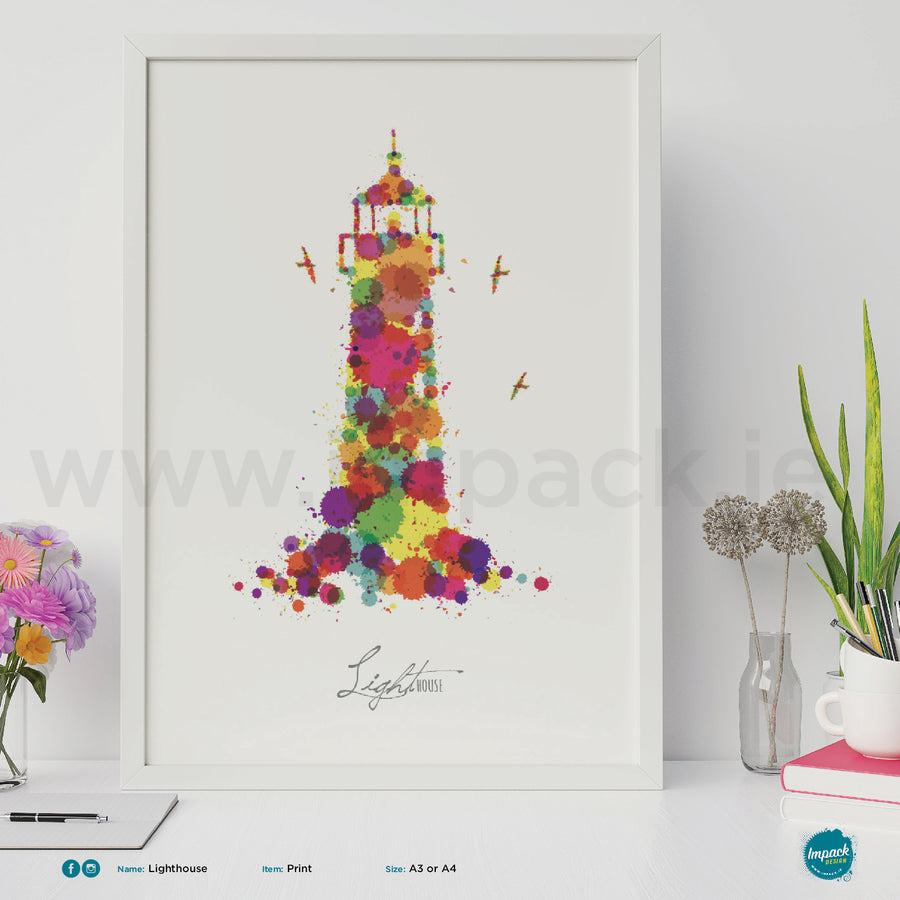 'Lighthouse', Unframed - Wall art print, poster or mount